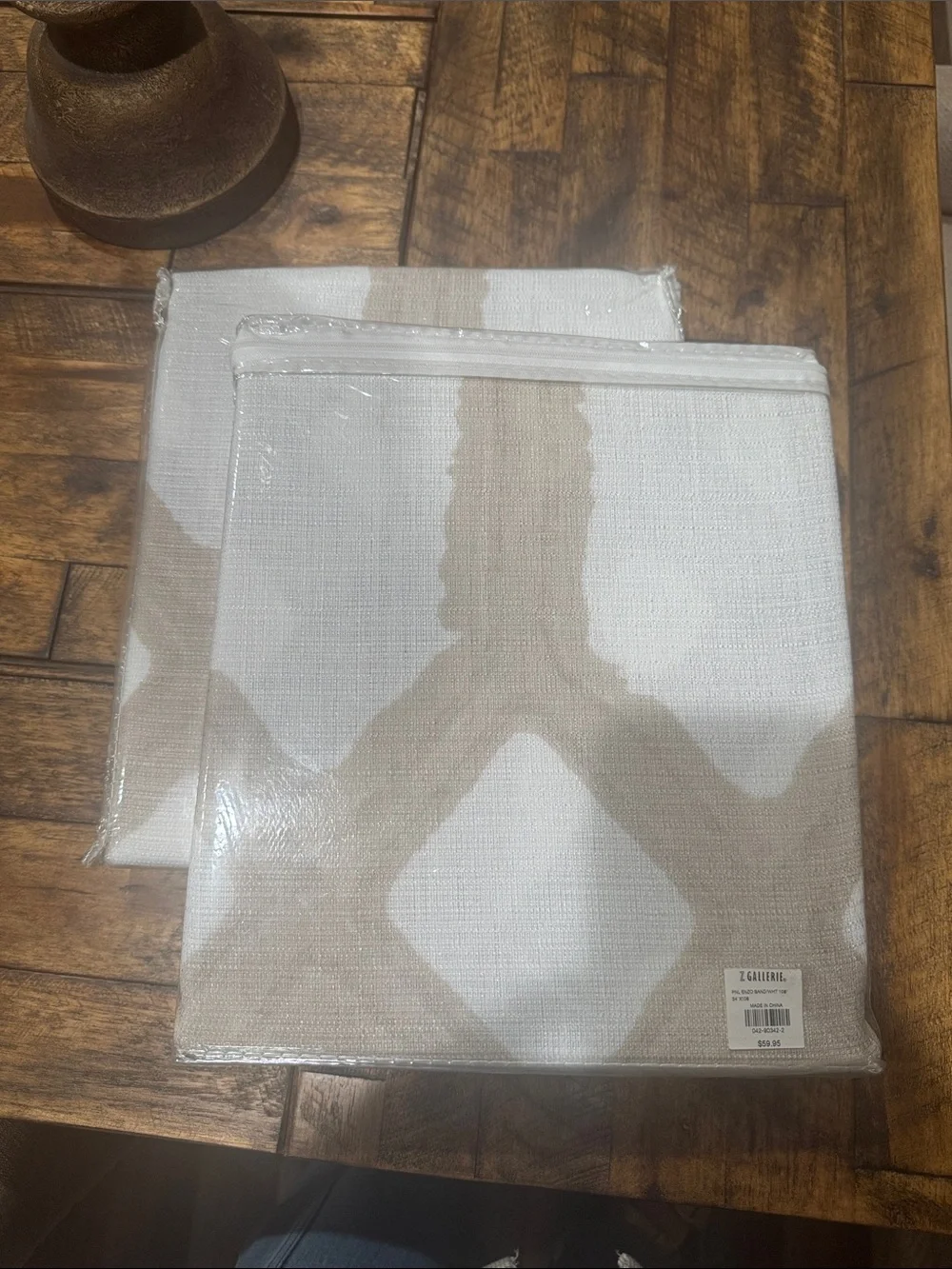 Z Gallerie ENZO Drapery Panel in Cream and Beige